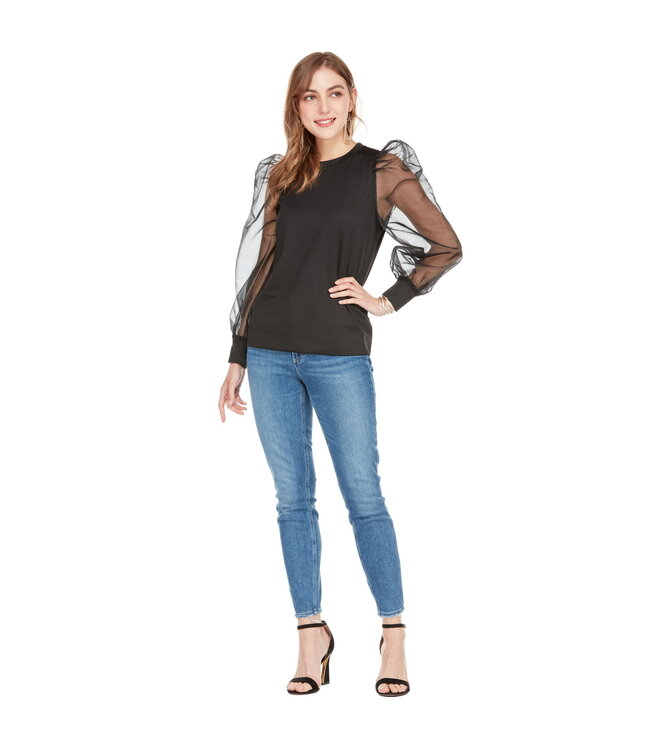 Joy Joy Organza Sleeve Pullover