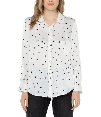 Liverpool Button Up Woven Blouse