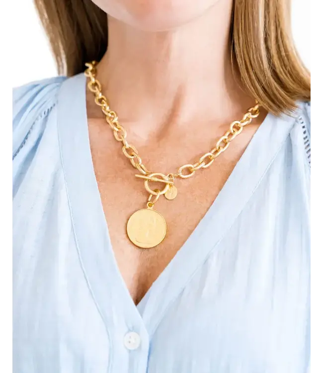 Susan Shaw Handcast Queen Elizabeth Coin Necklace