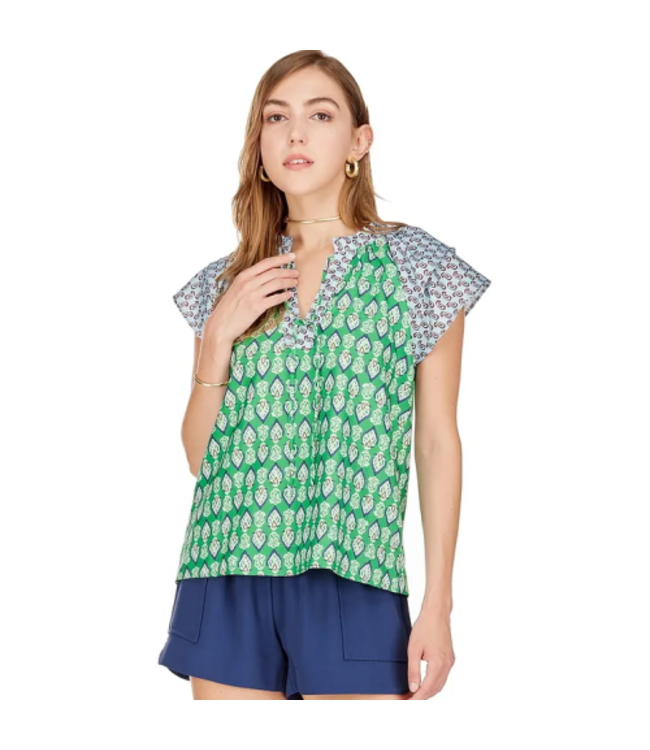 Joy Joy Flutter Sleeve Top