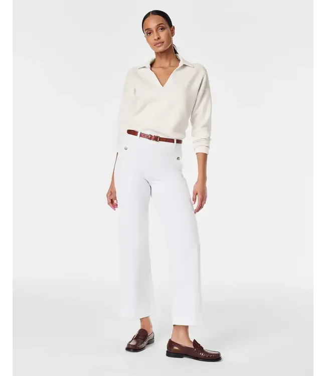 Spanx Stretch Twill Cropped Wide Leg Pant