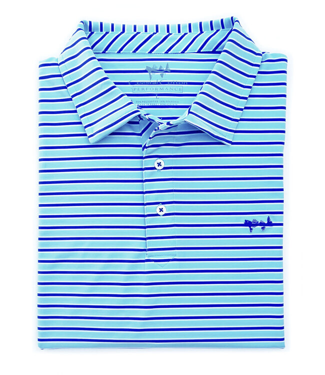 Coastal Cotton Stripe Performance Polo