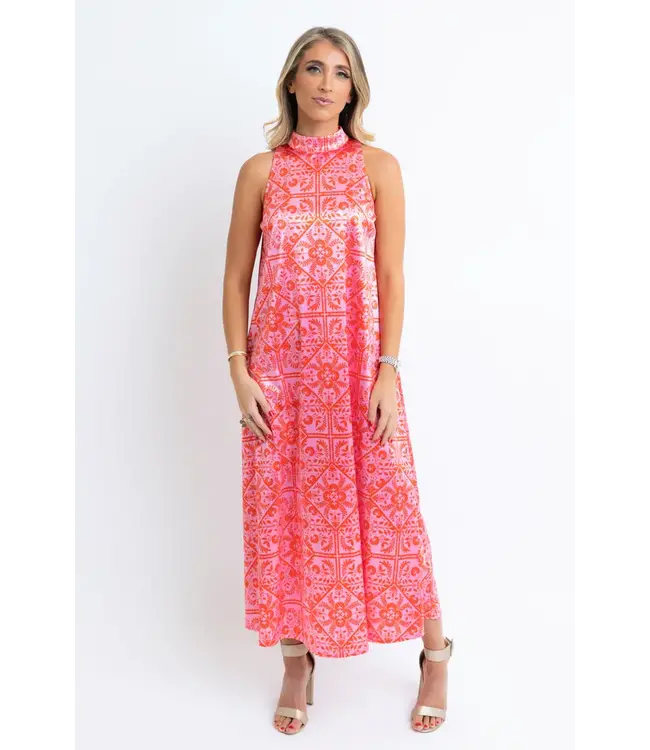 Karlie Floral Mock Halter Maxi Dress