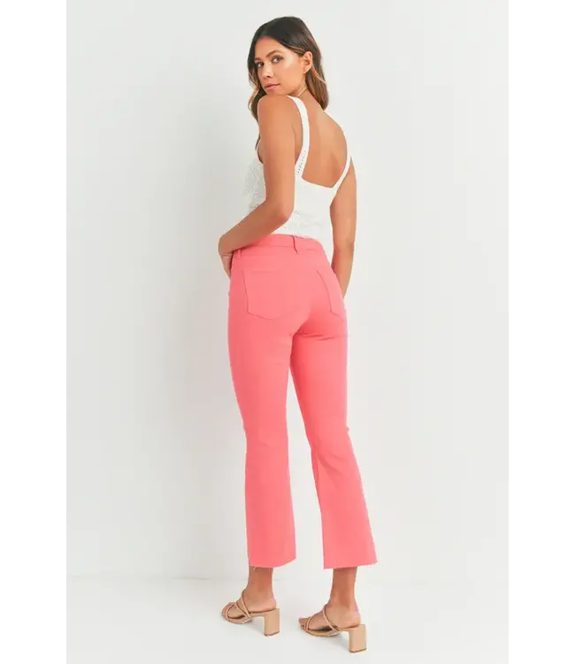 Just Black High Rise Tonal Demi Cropped Flare Jeans