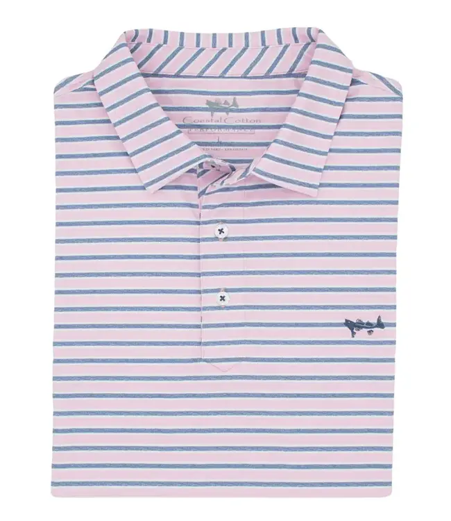 Coastal Cotton Stripe Performance Polo
