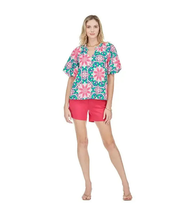 Jade Melody Tam Balloon Sleeve Peasant Top