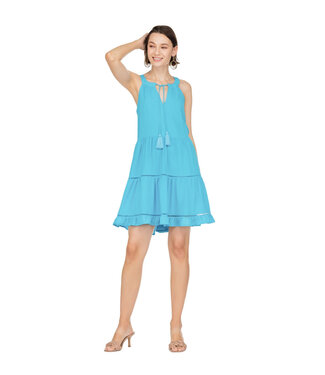 Joy Joy Trim Tier Halter Dress