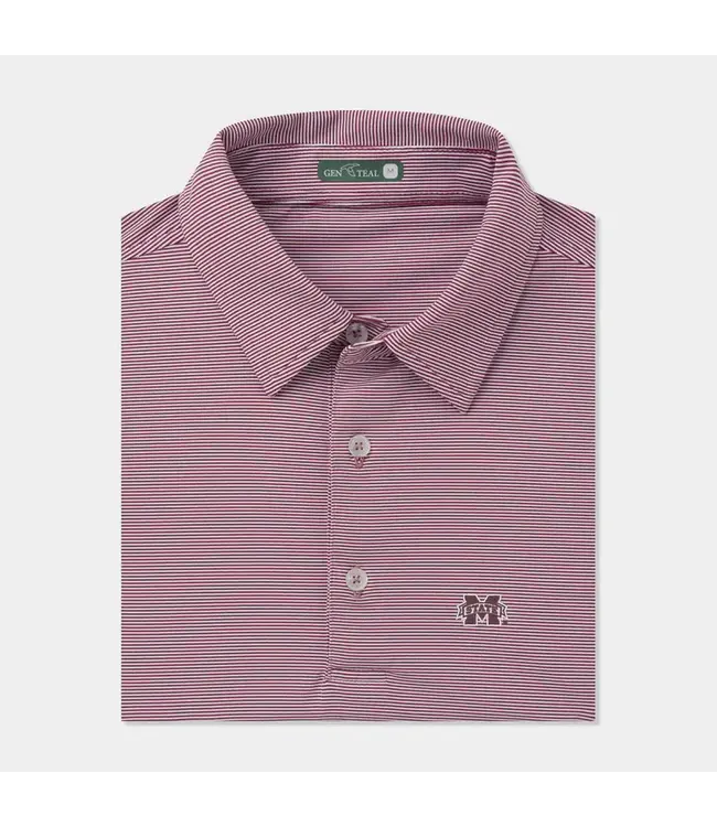 GenTeal Apparel Mississippi State Club Pinstripe Performance Polo