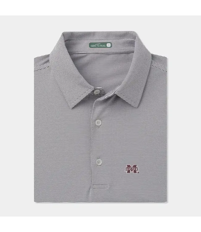 GenTeal Apparel Mississippi State Club Pinstripe Performance Polo