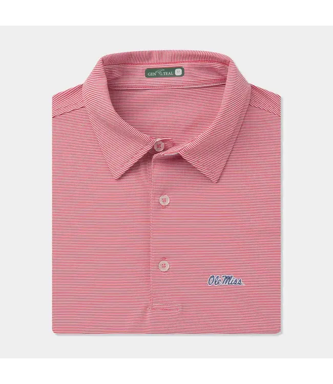 GenTeal Apparel Ole Miss Club Pinstripe Performance Polo