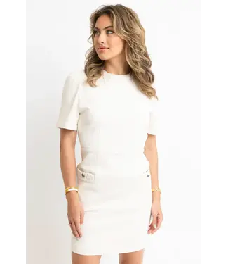 Karlie Solid Washed Denim Braid Trim Dress