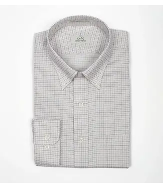 Cooper & Stewart Tan & Black Check on Dobby Button Down Collar (95/5)