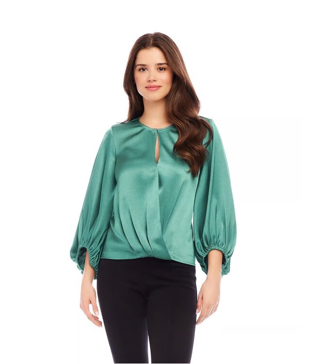 Karen Kane Keyhole Crossover Satin Top