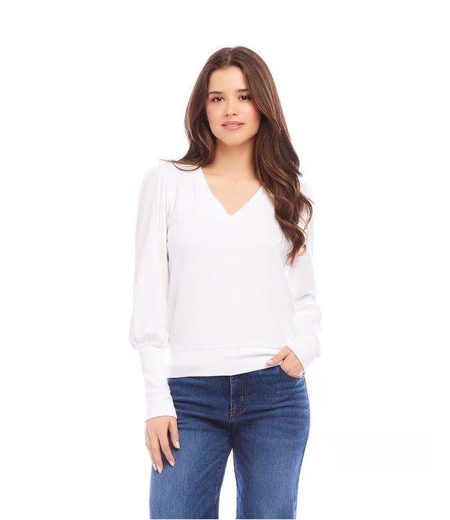 Karen Kane V-Neck Bishop Sleeve Top