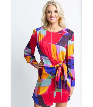Karlie Multi Mosaic Wrap Dress