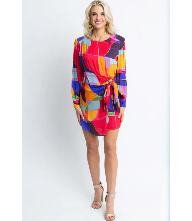 Karlie Multi Mosaic Wrap Dress