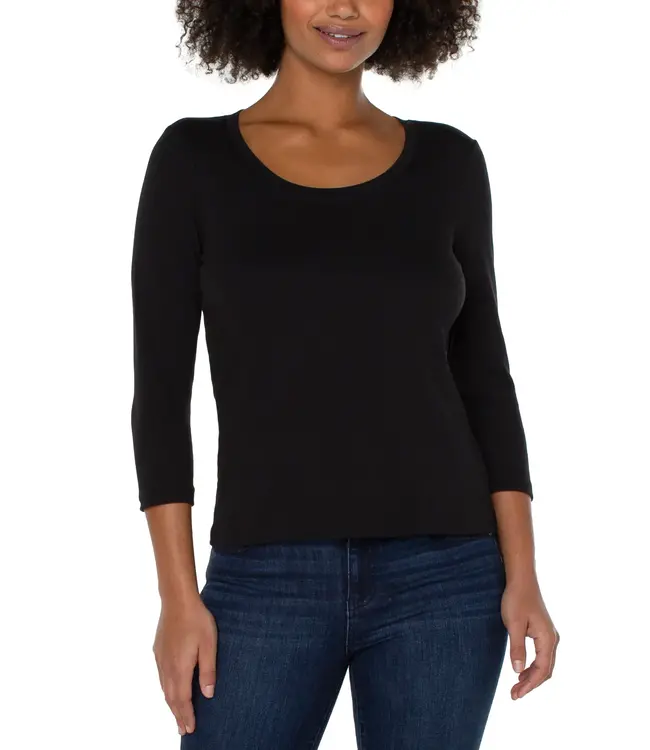 Liverpool 3/4 Sleeve Scoop Neck Knit Tee