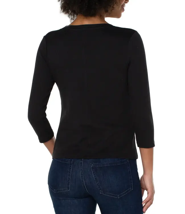 Liverpool 3/4 Sleeve Scoop Neck Knit Tee