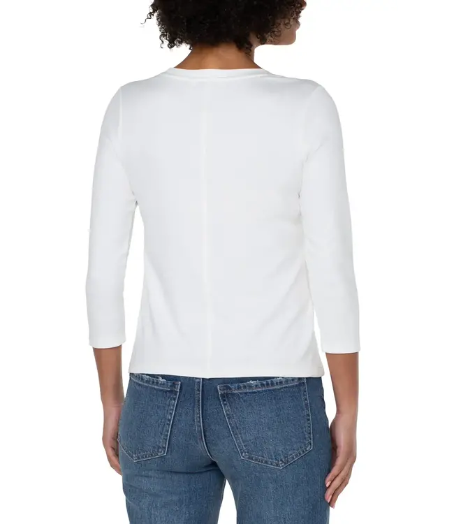 Liverpool 3/4 Sleeve Scoop Neck Knit Tee