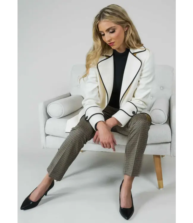 Lisette Monica Fabric 31" Jacket With Black Binding