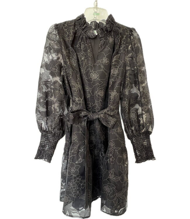 Jade Melody Ruffle Neck & Hem Dress