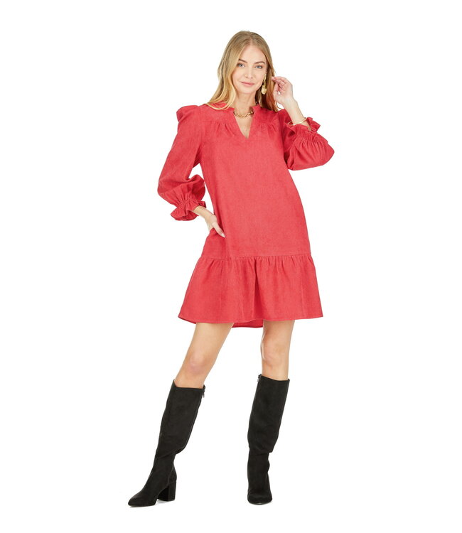 Joy Joy Corduroy Flounce Dress