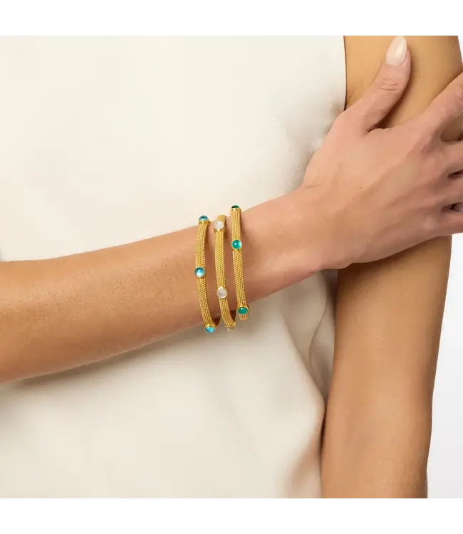 Julie Vos Cabochon Gold Bangle