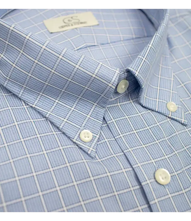 Cooper & Stewart Blue Overlay Check Button Down Collar