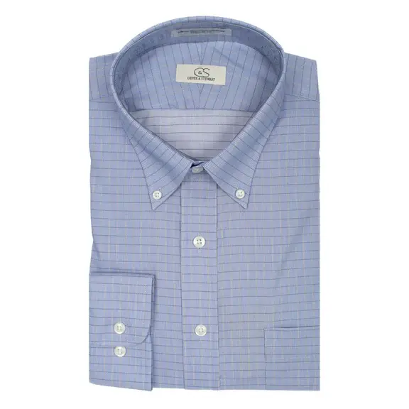 cooper collar dress shirt Blue Stretch Knit Cooper Collar Shirt Bombay Shirt Company
