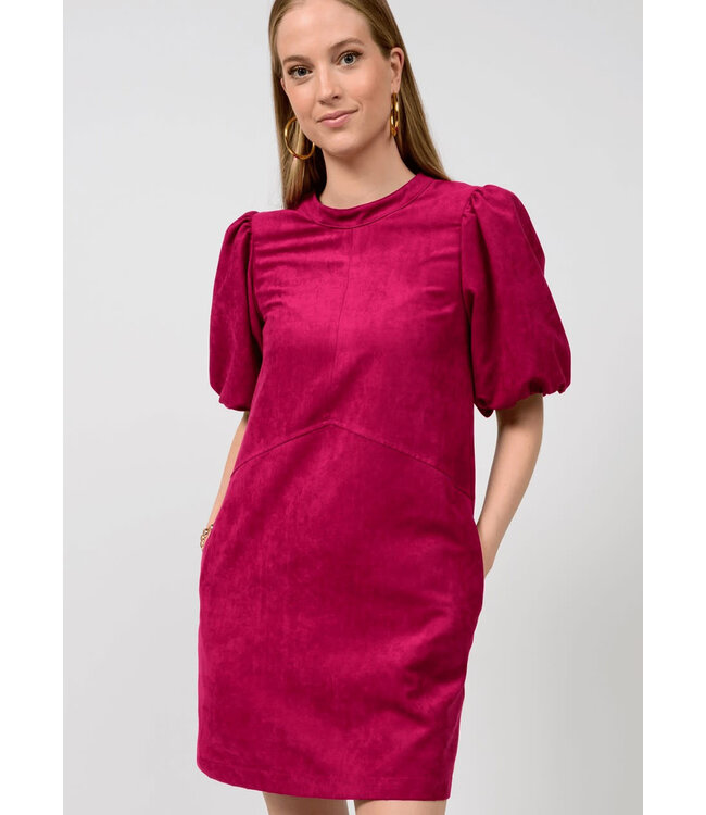 Uncle Frank Puff Sleeve Suede Dress