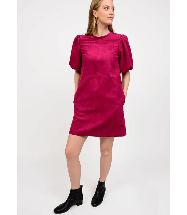 Uncle Frank Puff Sleeve Suede Dress