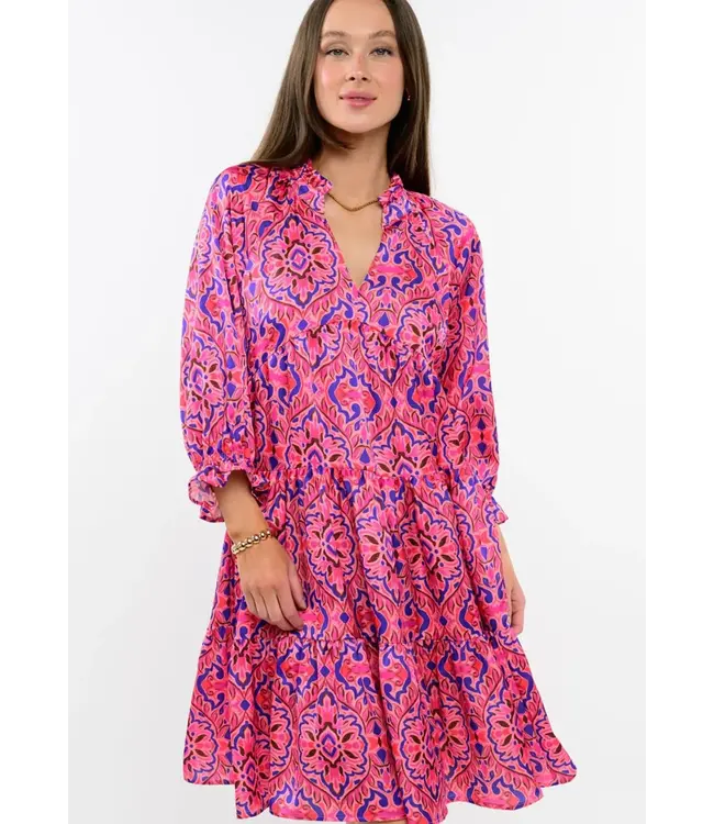Uncle Frank Silky Tile Print Dress