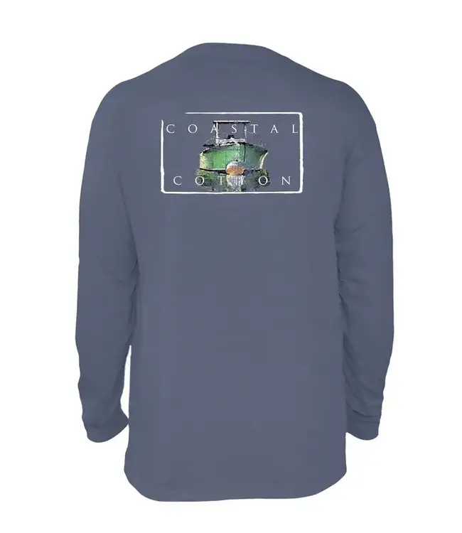 Coastal Cotton L/S Anchored Boat Pima Cotton Pocket Tee