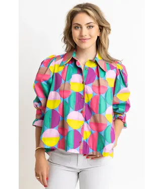 Karlie Modern Pop Button Up Top
