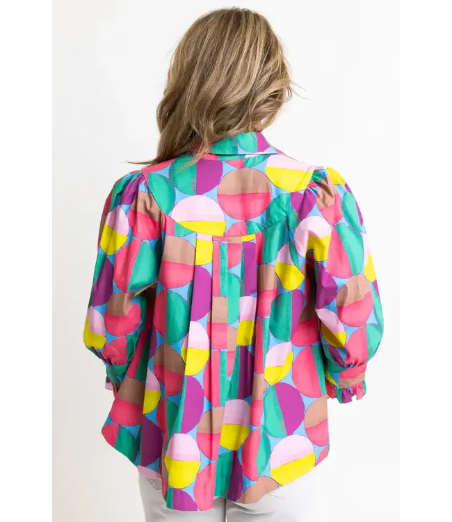 Karlie Modern Pop Button Up Top
