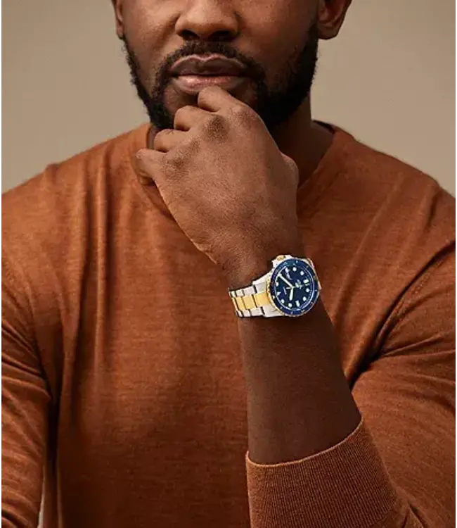 Fossil Blue Dive Three-Hand Date Two-Tone Stainless Steel Watch