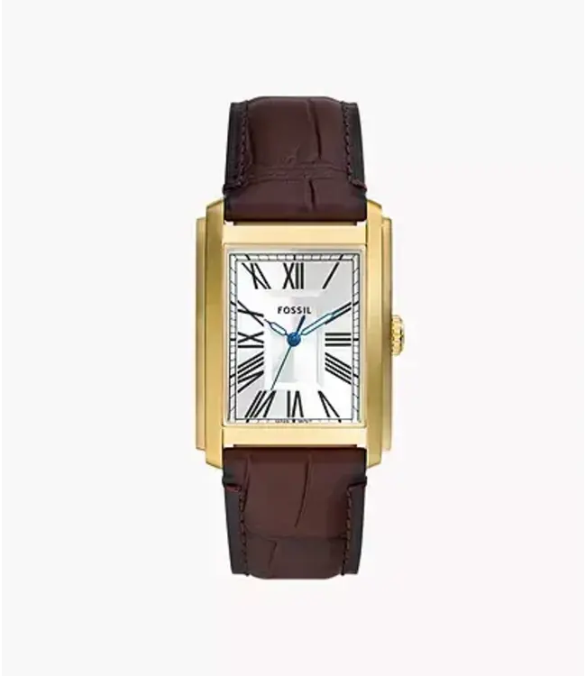 Fossil Carraway Three-Hand Brown Croco Leather Watch