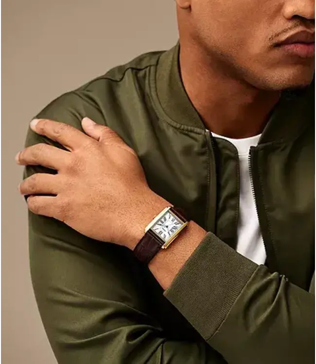 Fossil Carraway Three-Hand Brown Croco Leather Watch