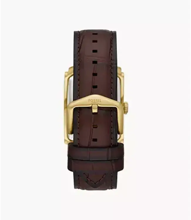 Fossil Carraway Three-Hand Brown Croco Leather Watch