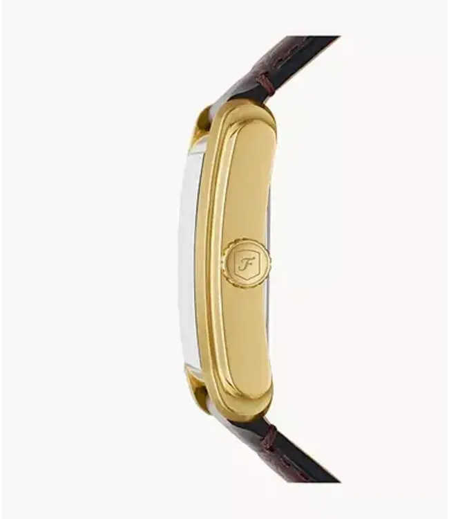 Fossil Carraway Three-Hand Brown Croco Leather Watch