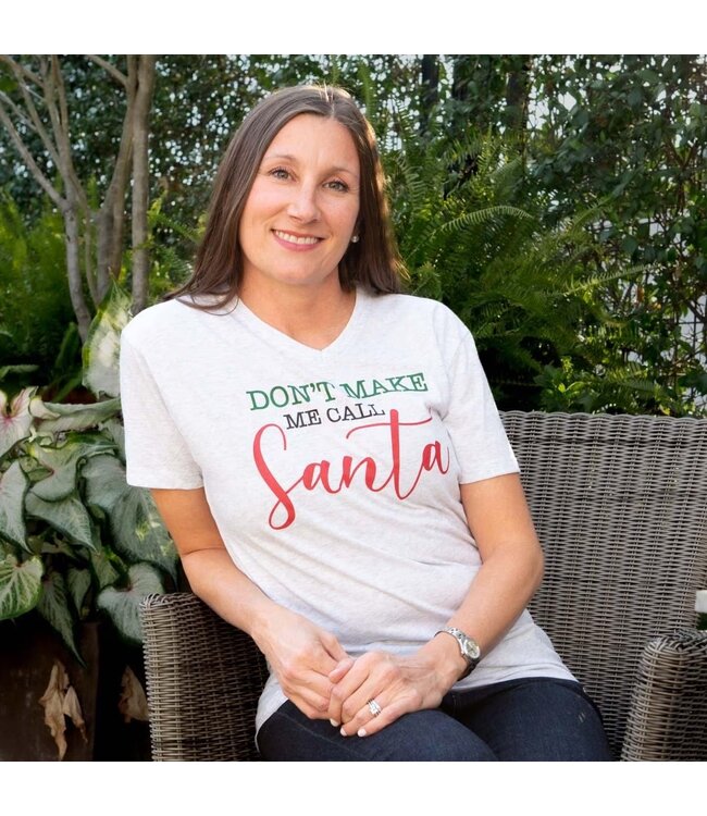 Royal Standard Don't Make Me Call Santa V-Neck Heathered T-Shirt