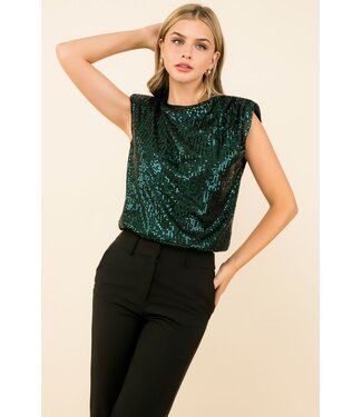 THML Sequin Sleeveless Blouse