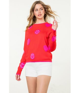 THML Heart and Smiley Face Sweater