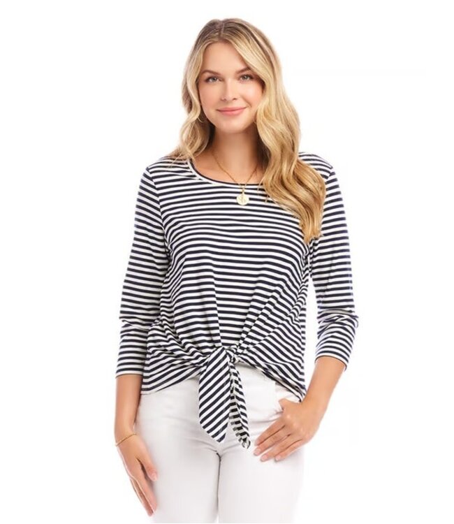 Karen Kane 3/4 Sleeve Tie Front Top