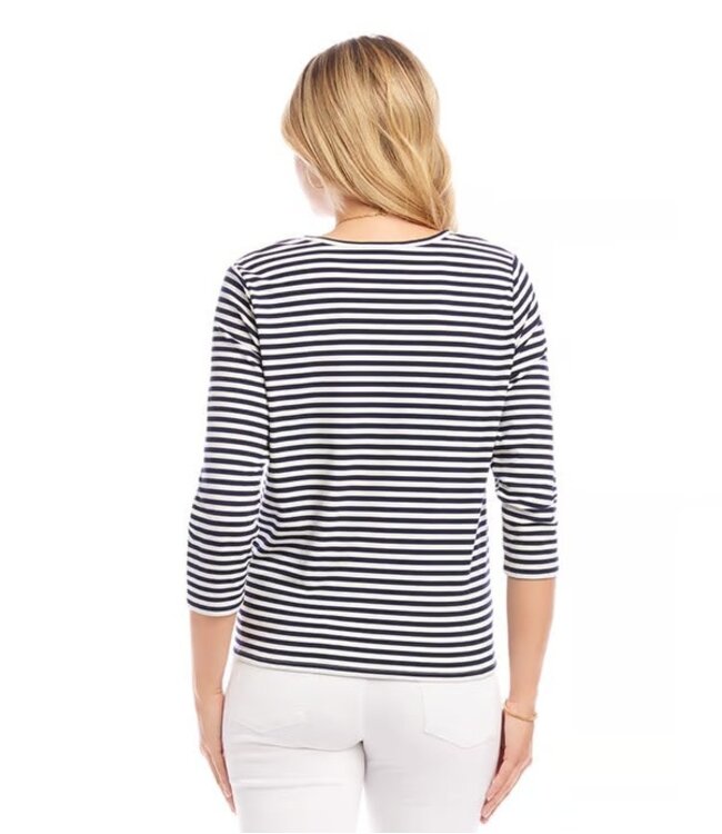 Karen Kane 3/4 Sleeve Tie Front Top