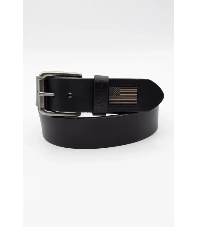 Devil Dog Leather Flag Belt/Antique Nickel Buckle