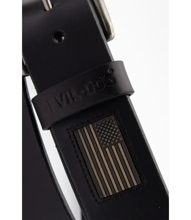 Devil Dog Leather Flag Belt/Antique Nickel Buckle