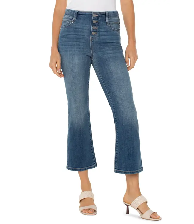 Liverpool The Gia Glider® Crop Flare W/ Exposed Button