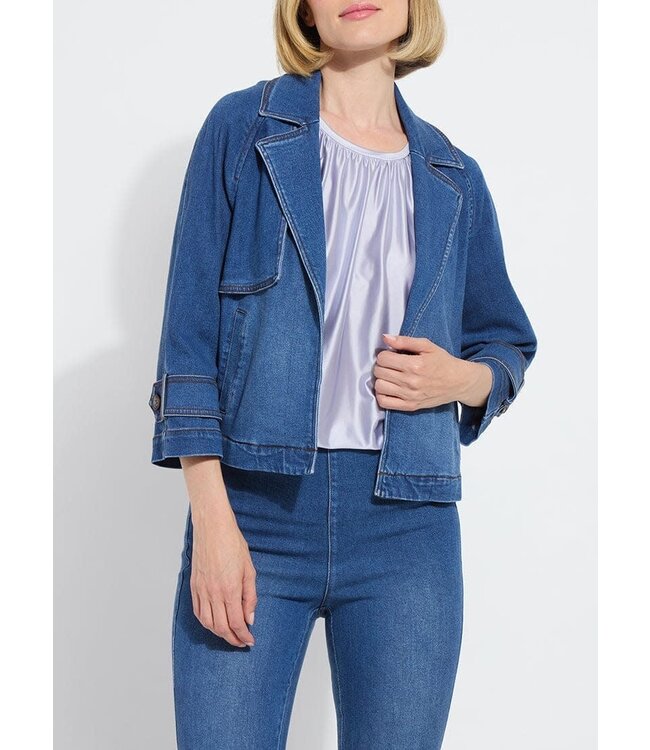 Lyssé Jeanne Cropped Tencel Denim Trench