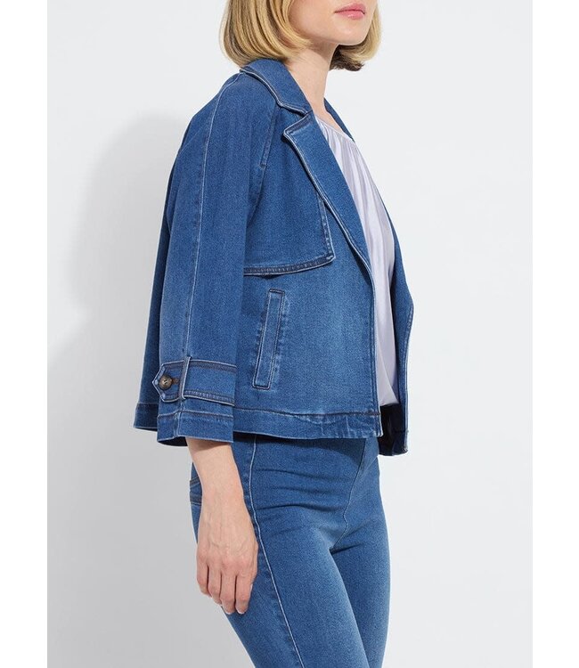 Lyssé Jeanne Cropped Tencel Denim Trench